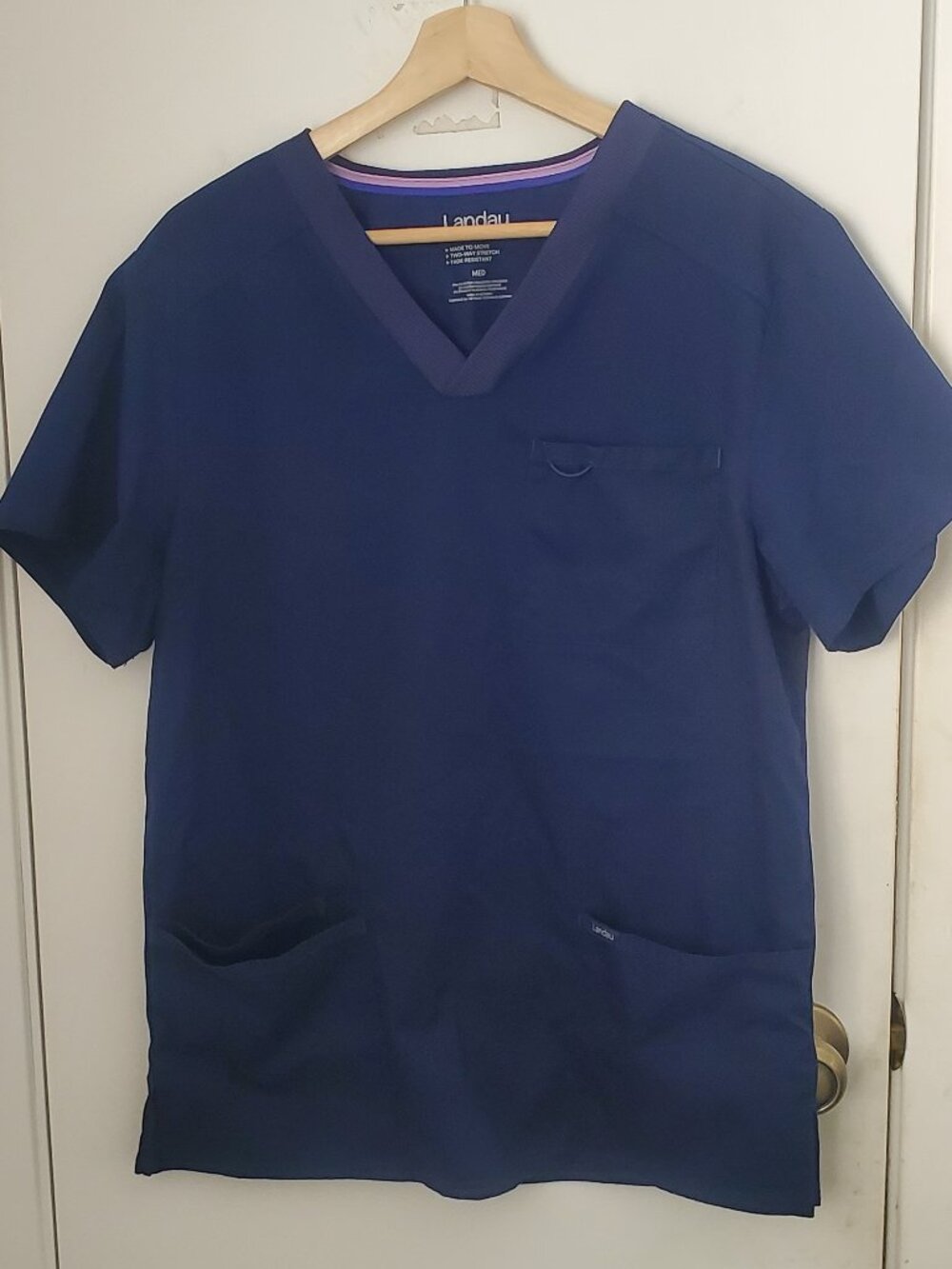 Landau ProFlex V- Neck Utility Scrub Top Men's Size M